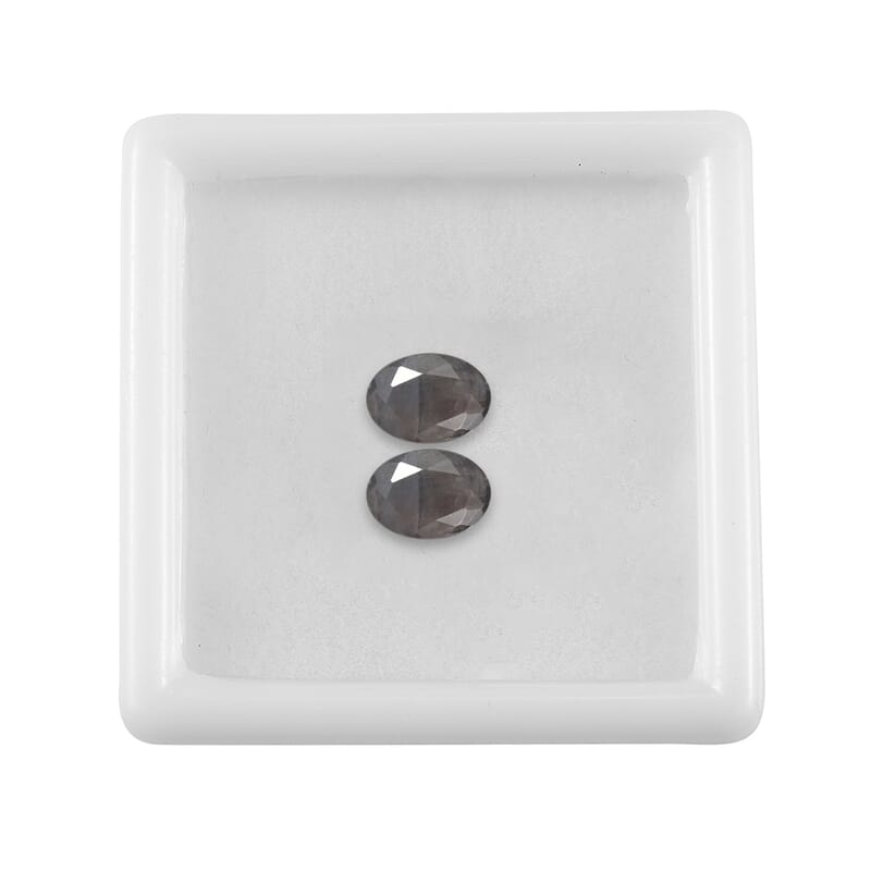 Set of 2 Silver Sapphire (Oval 7x5 mm) 1.86 ctw Loose Gemstone