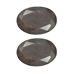 Set of 2 Premium Silver Sapphire (Oval 7x5 mm) 1.86 ctw Loose Gemstone