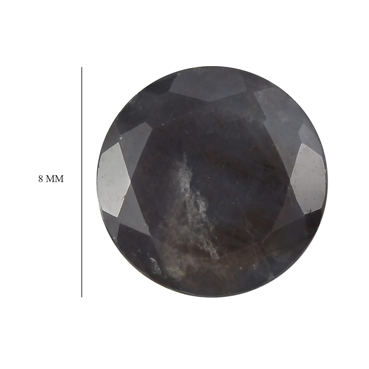 Silver Sapphire (Rnd 8 mm) 2.34 ctw Loose Gemstone image number 3