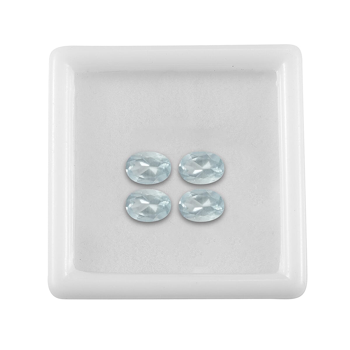 AA Milky Aquamarine Set of 4 (Ovl 7x5 mm) 2.60 ctw Loose Gemstone image number 2