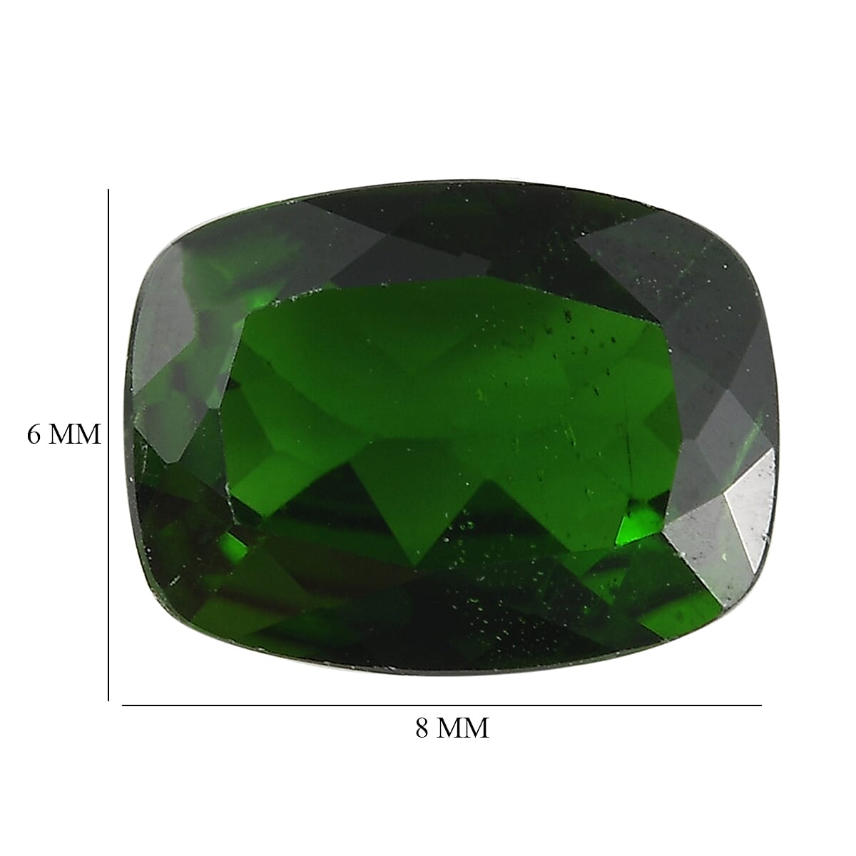 Chrome Diopside (Cush 8x6 mm) 1.10 ctw Loose Gemstone image number 3