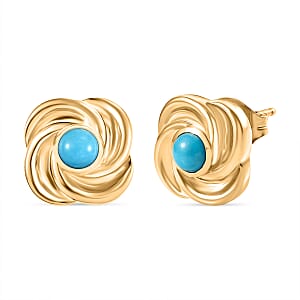 D'Joy Sleeping Beauty Turquoise 0.50 ctw Stud Earrings in Vermeil YG Over Sterling Silver