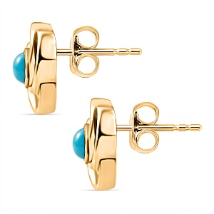 D'Joy Sleeping Beauty Turquoise 0.50 ctw Stud Earrings in Vermeil YG Over Sterling Silver