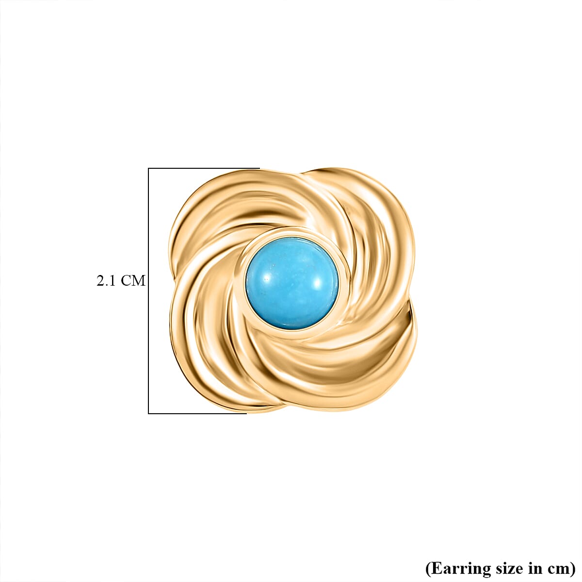 D'Joy Sleeping Beauty Turquoise 0.50 ctw Stud Earrings in Vermeil YG Over Sterling Silver image number 5