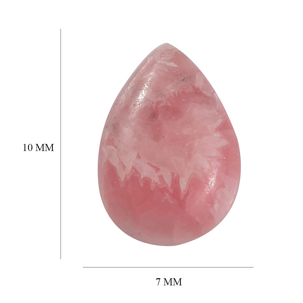 Rhodochrosite (Pear 10x7 mm) 1.98 ctw Loose Gemstone image number 3