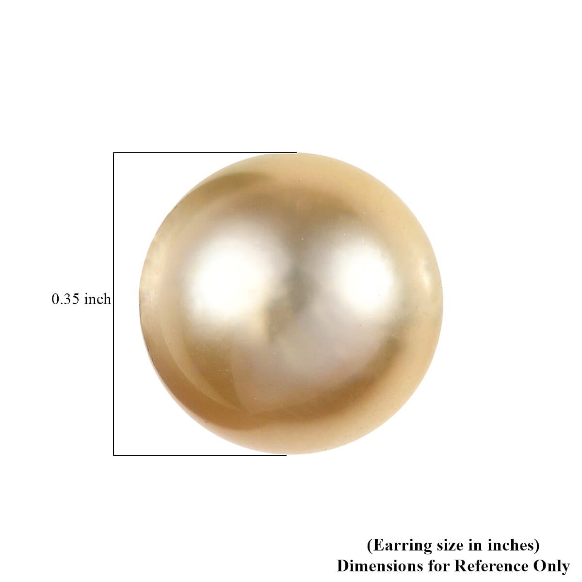 AAA South Sea Golden Pearl 9-10mm Stud Earrings in 18K Yellow Gold image number 4