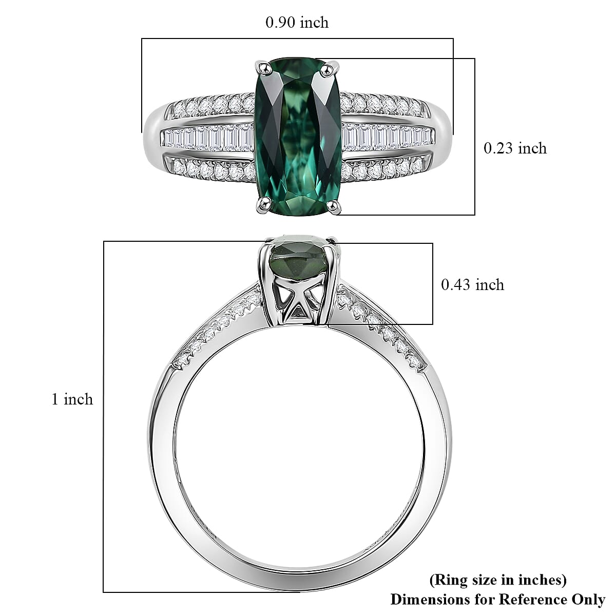 Certified & Appraised Rhapsody AAAA Santa Rosa Tourmaline and E-F VS Diamond 2.76 ctw Ring in 950 Platinum (Size 8.0) 6 Grams image number 5