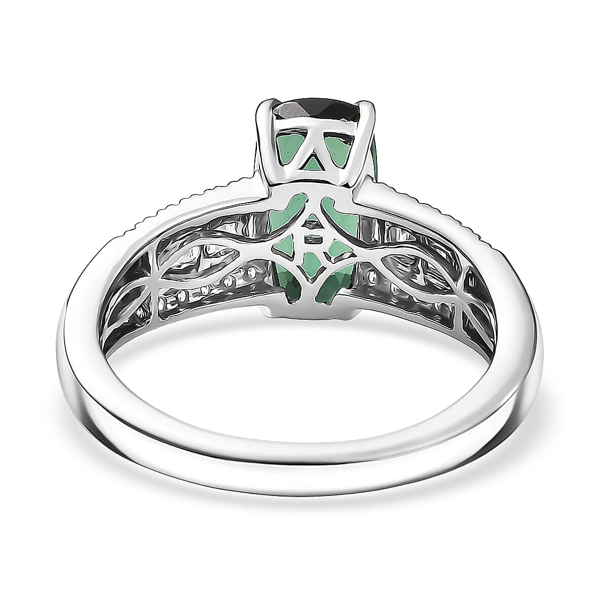 Certified & Appraised Rhapsody AAAA Santa Rosa Tourmaline and E-F VS Diamond 2.76 ctw Ring in 950 Platinum (Size 8.5) 6 Grams
