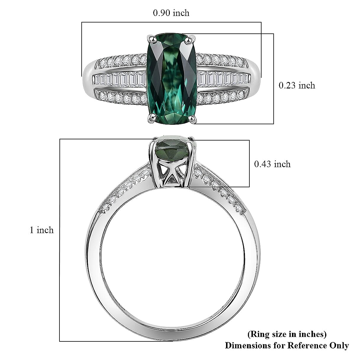 Certified & Appraised Rhapsody AAAA Santa Rosa Tourmaline and E-F VS Diamond 2.76 ctw Ring in 950 Platinum (Size 9.5) 6 Grams
