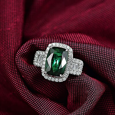 Certified & Appraised Rhapsody AAAA Santa Rosa Tourmaline and E-F VS Diamond 3.63 ctw Ring in 950 Platinum (Size 7.0) 6.08 Grams