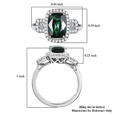 Certified & Appraised Rhapsody AAAA Santa Rosa Tourmaline and E-F VS Diamond 3.63 ctw Ring in 950 Platinum (Size 7.0) 6.08 Grams