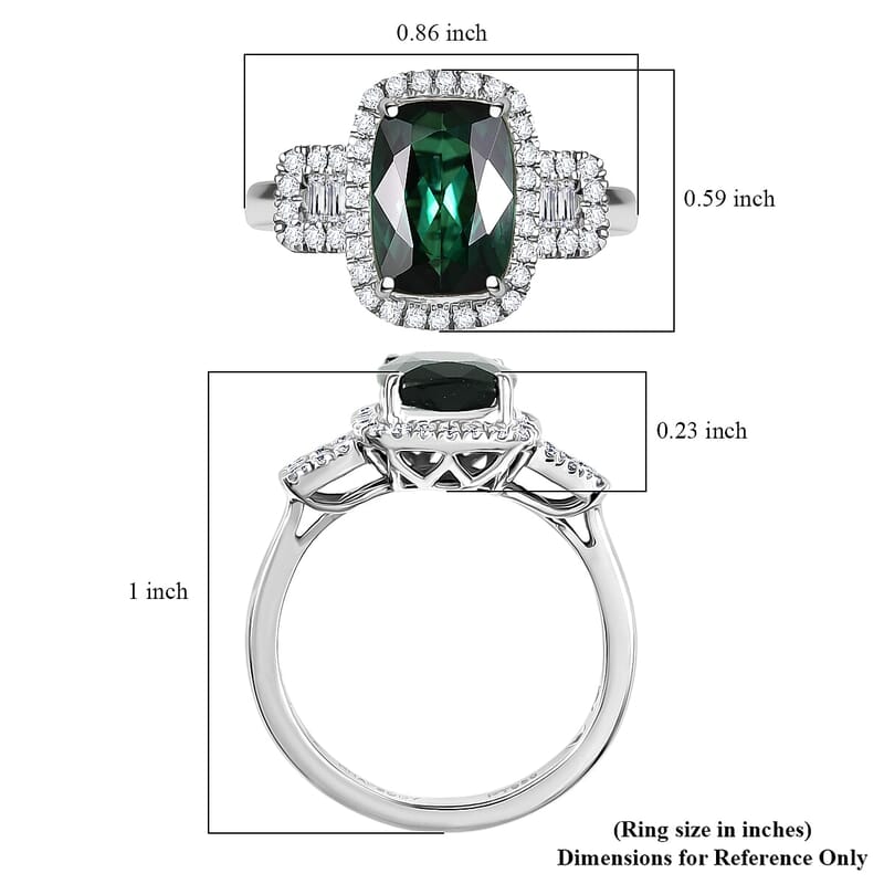Certified & Appraised Rhapsody AAAA Santa Rosa Tourmaline and E-F VS Diamond 3.63 ctw Ring in 950 Platinum (Size 7.0) 6.08 Grams