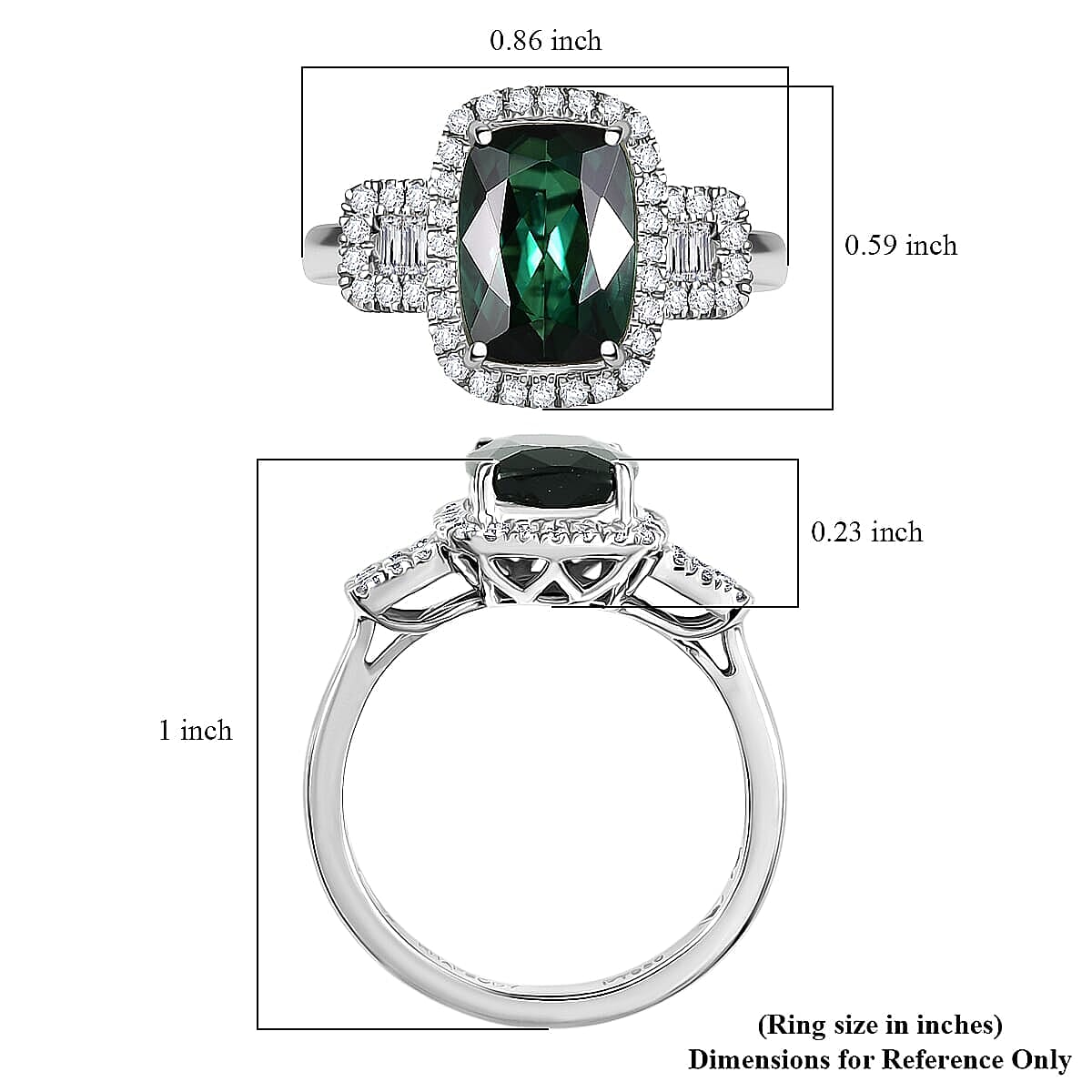 Certified & Appraised Rhapsody AAAA Santa Rosa Tourmaline and E-F VS Diamond 3.63 ctw Ring in 950 Platinum (Size 7.5) 6.08 Grams