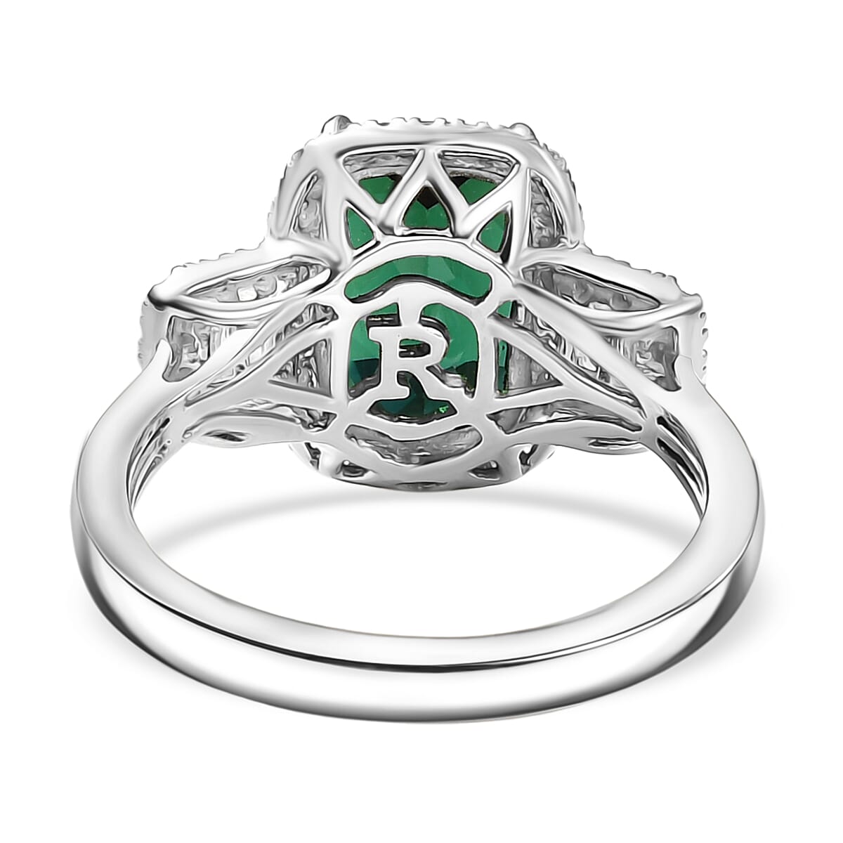 Certified & Appraised Rhapsody AAAA Santa Rosa Tourmaline and E-F VS Diamond 3.63 ctw Ring in 950 Platinum (Size 8.0) 6.08 Grams image number 4