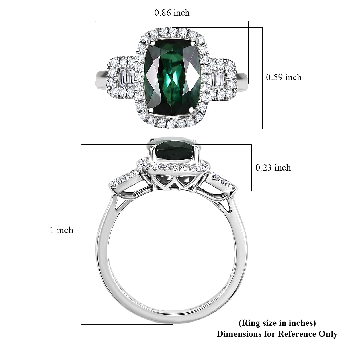 Certified & Appraised Rhapsody AAAA Santa Rosa Tourmaline and E-F VS Diamond 3.63 ctw Ring in 950 Platinum (Size 8.0) 6.08 Grams image number 5