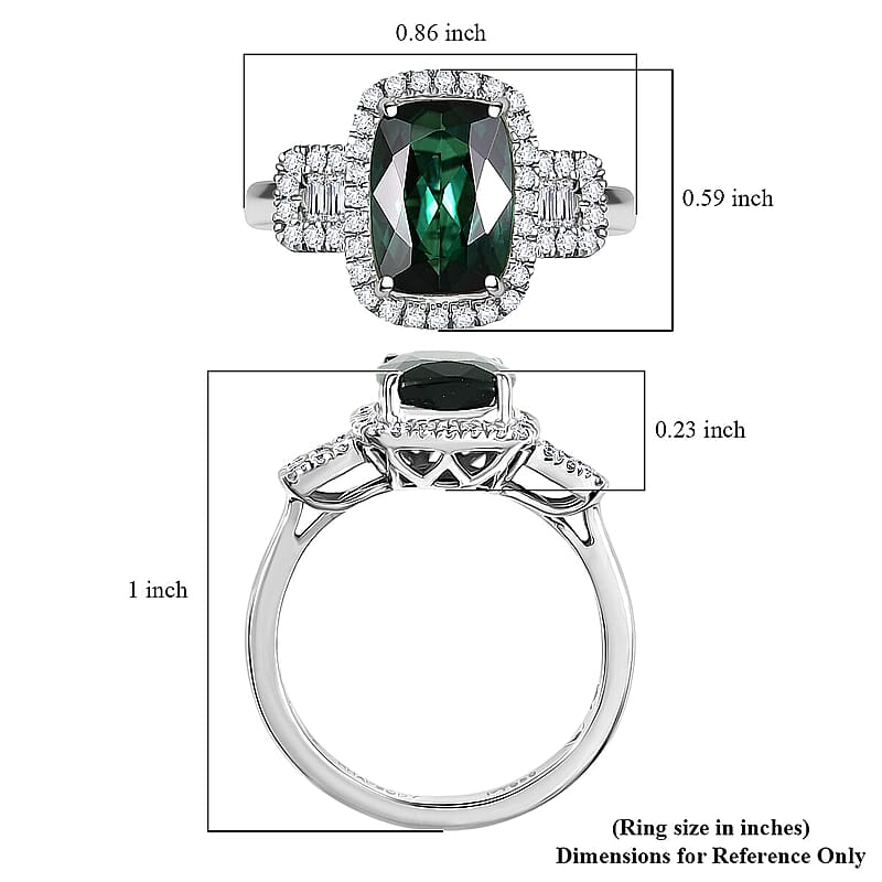 Certified & Appraised Rhapsody AAAA Santa Rosa Tourmaline and E-F VS Diamond 3.63 ctw Ring in 950 Platinum (Size 9.0) 6.08 Grams