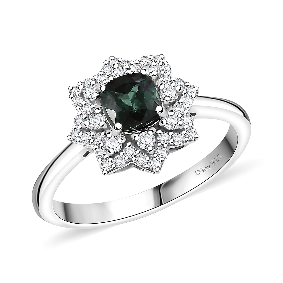 D'Joy Premium Santa Rosa Tourmaline and Moissanite 1.00 ctw Ring in Rhodium Over Sterling Silver (Size 10.0) image number 0