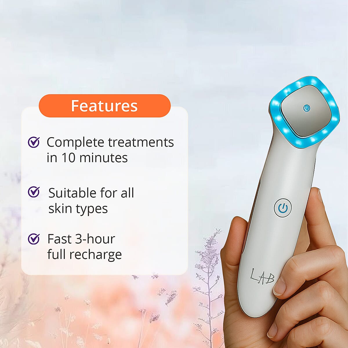 LAB Iontopheresis EMS, LED, Galvanic & Micro Current, Thermal Therapy Device with Conductive Cartridges (Lifetime Warranty) image number 1