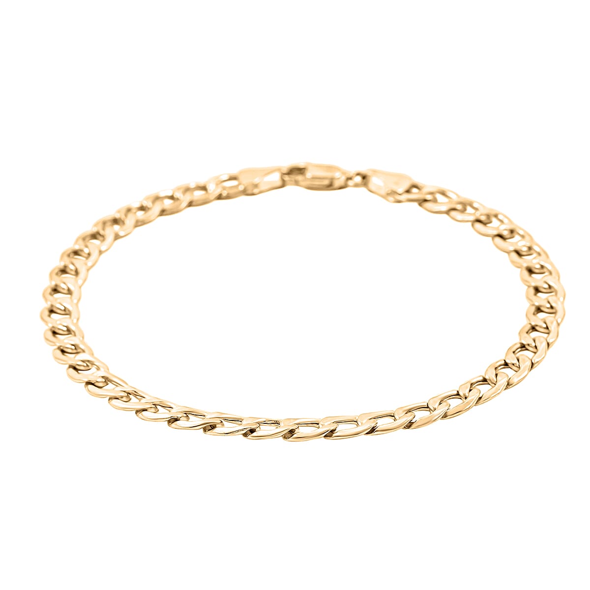 Diamond-cut Curb Chain Bracelet in 10K Yellow Gold (8.00 In) 3.90 Grams image number 0