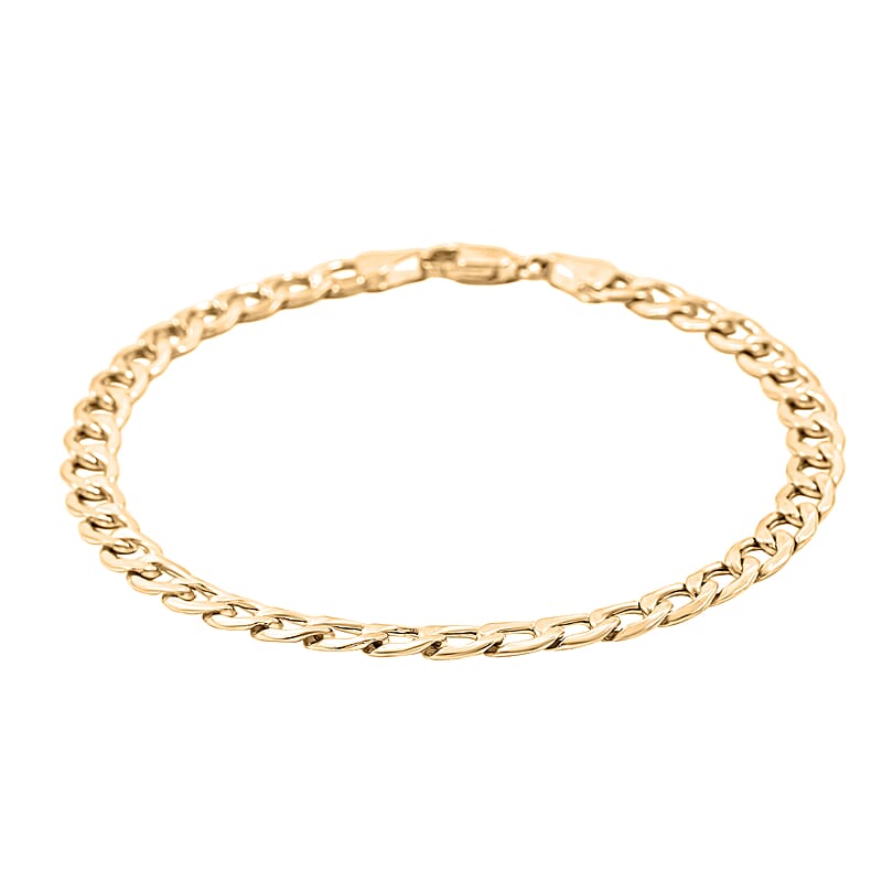 Diamond-cut Curb Chain Bracelet in 10K Yellow Gold (8.00 In) 3.90 Grams