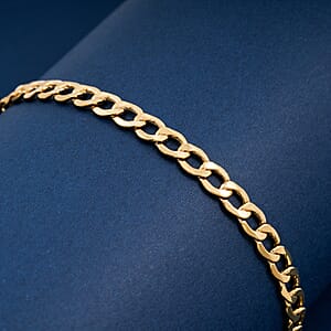 Diamond-cut Curb Chain Bracelet in 10K Yellow Gold (8.00 In) 3.90 Grams