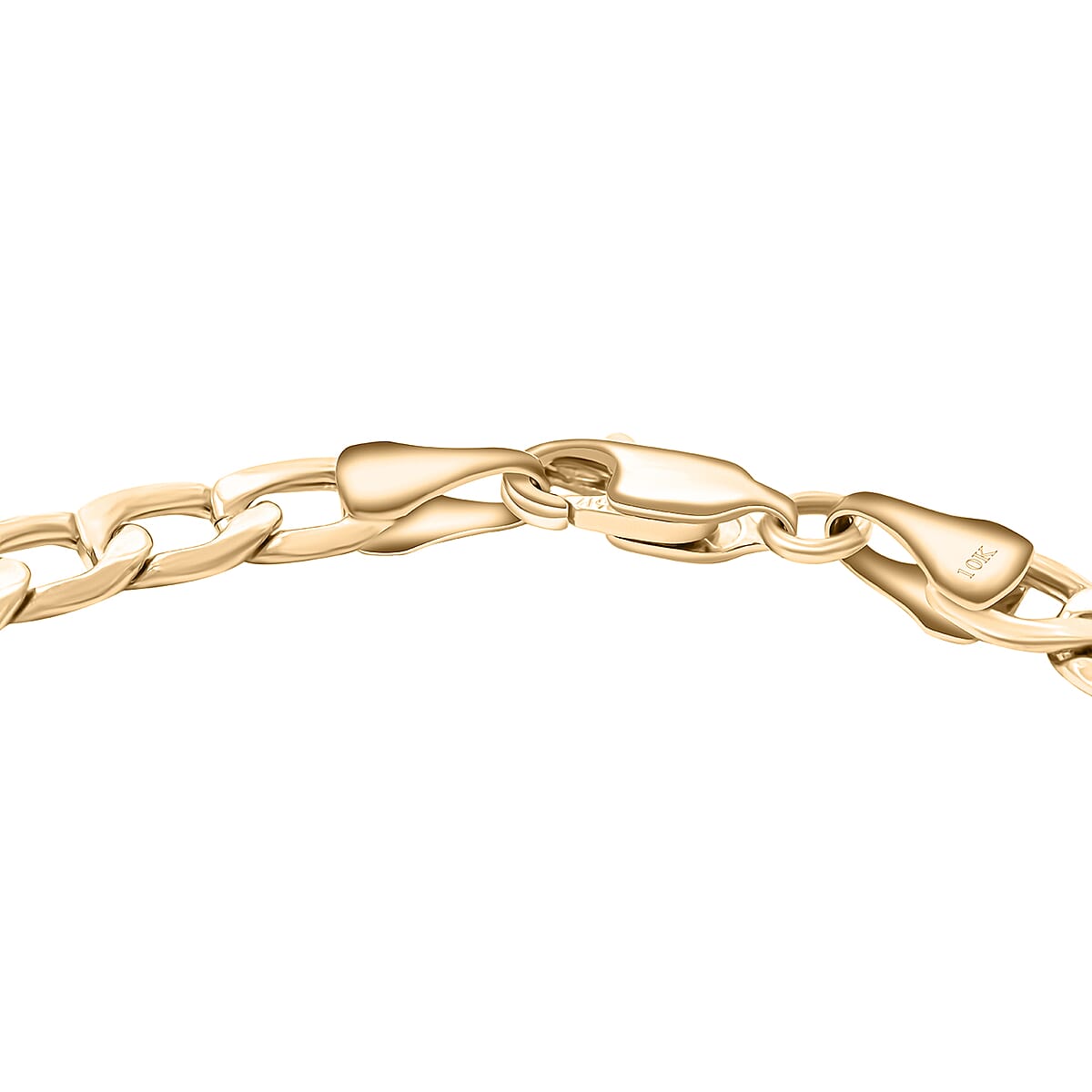Diamond-cut Curb Chain Bracelet in 10K Yellow Gold (8.00 In) 3.90 Grams image number 3