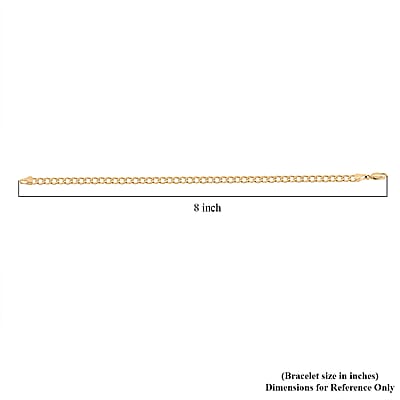 Diamond-cut Curb Chain Bracelet in 10K Yellow Gold (8.00 In) 3.90 Grams