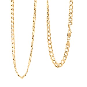 Diamond-cut Curb Chain Necklace in 10K Yellow Gold 10.1 Grams 22 Inches