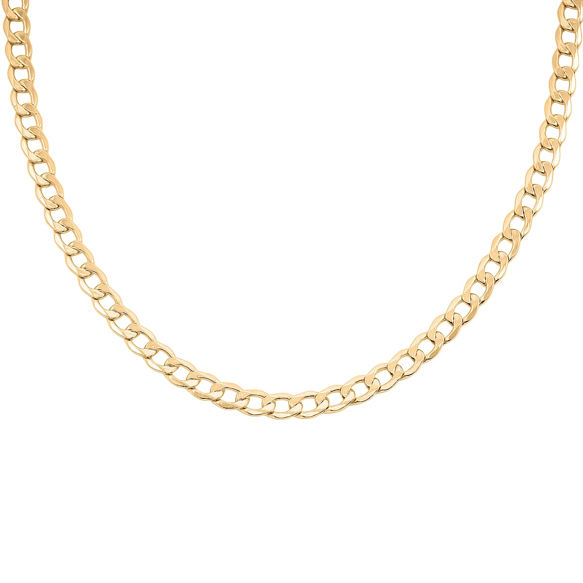 Diamond-cut Curb Chain Necklace in 10K Yellow Gold 10.1 Grams 22 Inches image number 1
