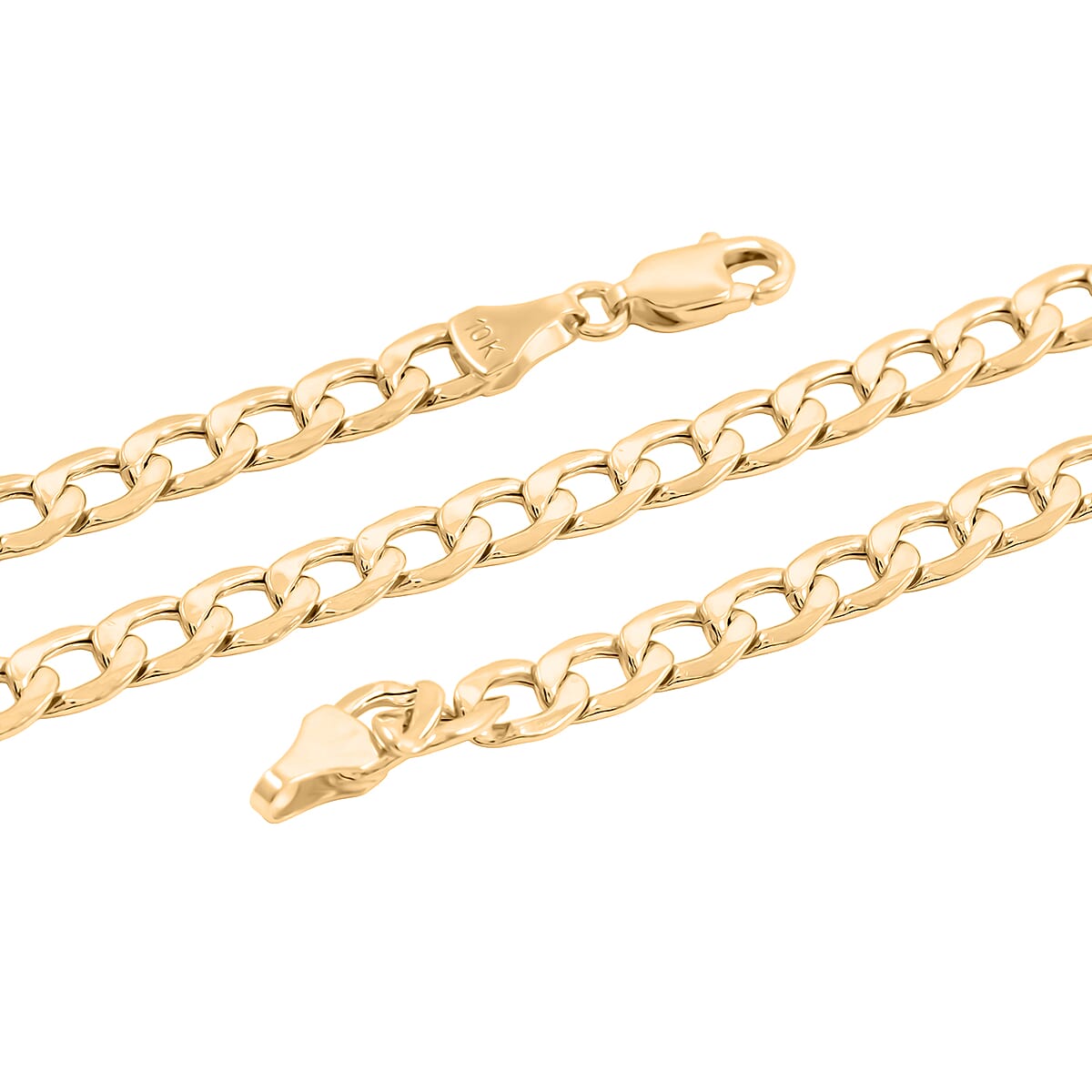 Diamond-cut Curb Chain Necklace in 10K Yellow Gold 10.1 Grams 22 Inches image number 3