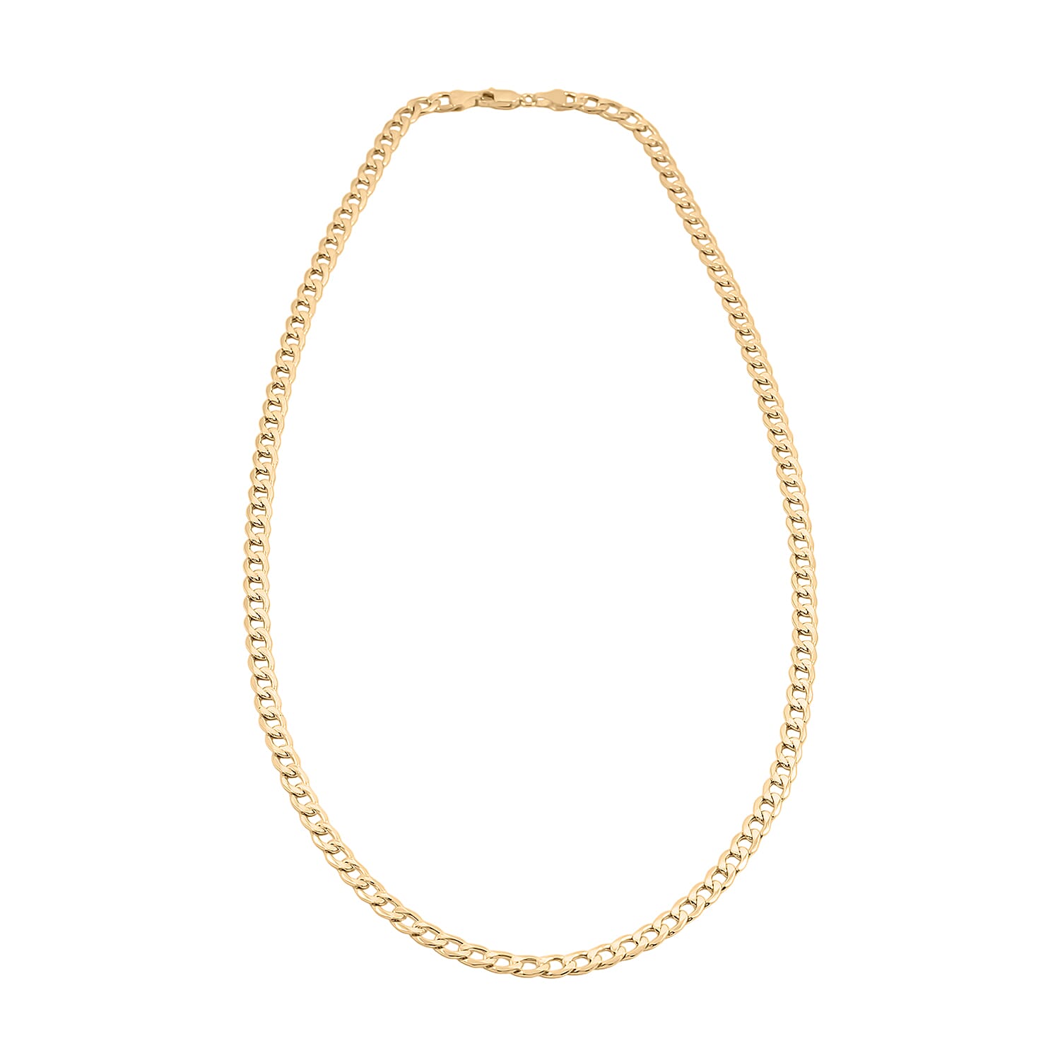 Diamond-cut Curb Chain Necklace in 10K Yellow Gold 10.1 Grams 22 Inches