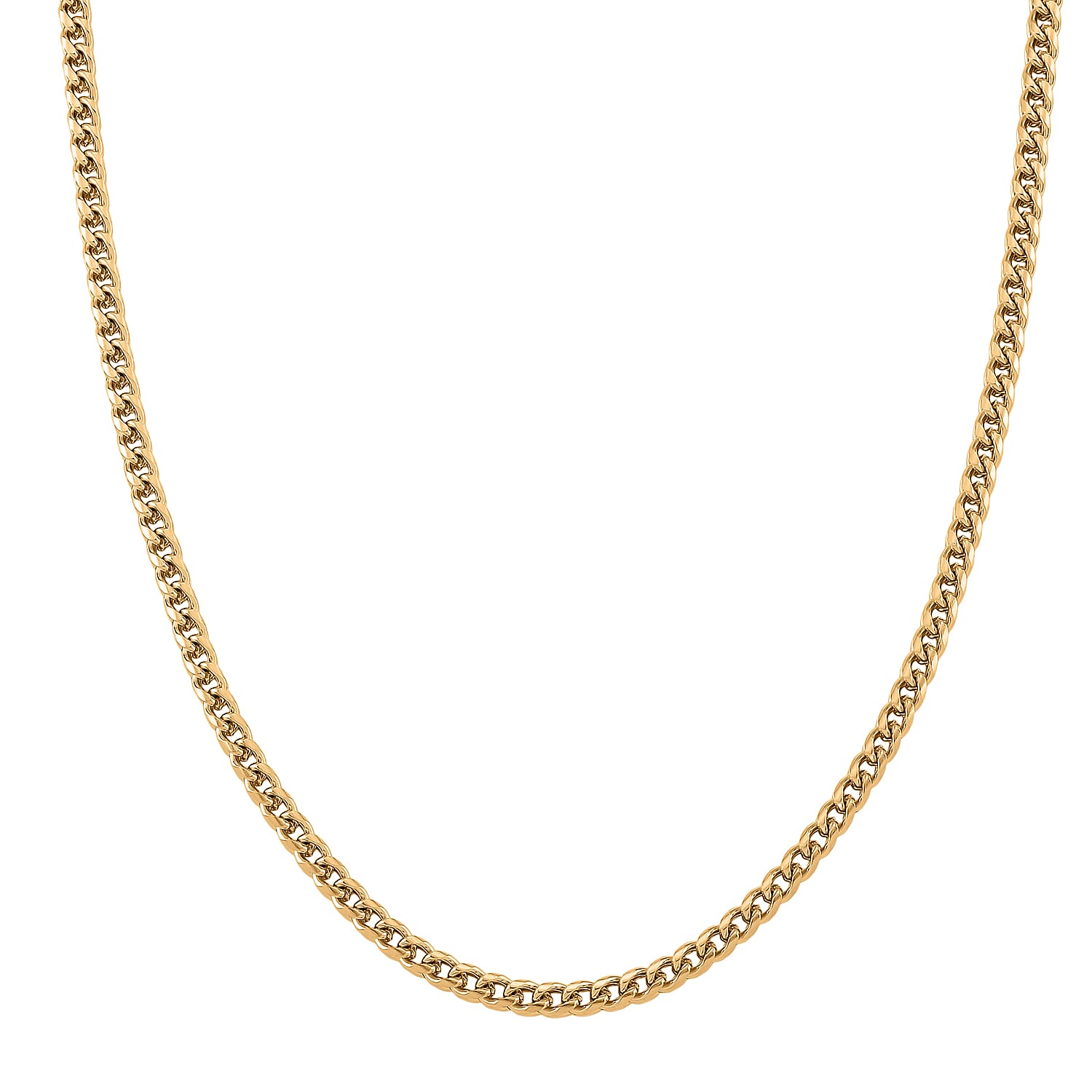 Criss Cross Chain Necklace in ION Plated YG Stainless Steel (18-20 Inches)