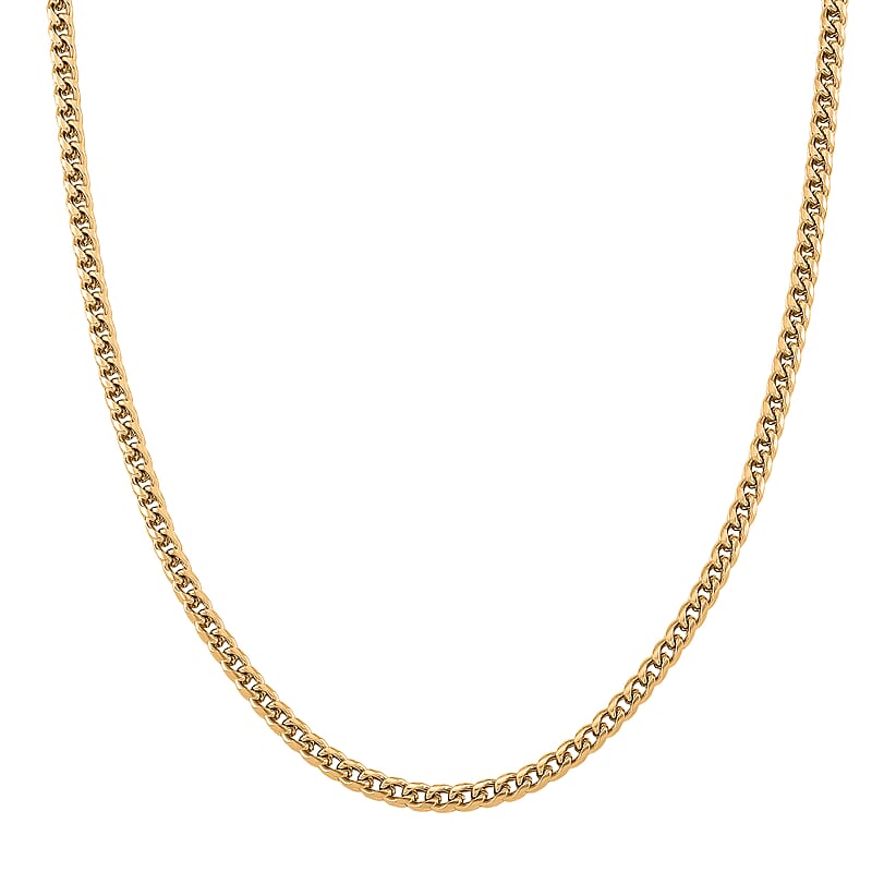 Criss Cross Chain Necklace in ION Plated YG Stainless Steel (18-20 Inches)