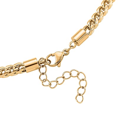 Criss Cross Chain Necklace in ION Plated YG Stainless Steel (18-20 Inches)