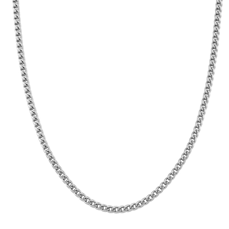 Criss Cross Chain Necklace in Stainless Steel (18-20 Inches)
