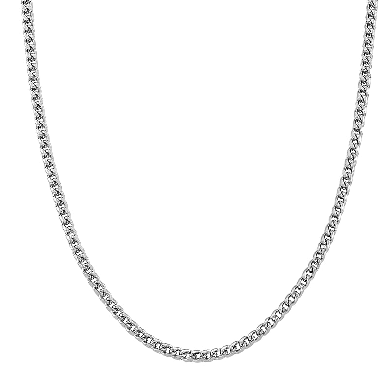 Criss Cross Chain Necklace in Stainless Steel (18-20 Inches)