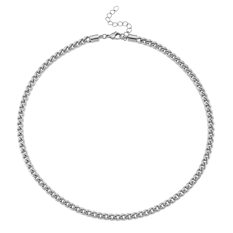 Criss Cross Chain Necklace in Stainless Steel (18-20 Inches)