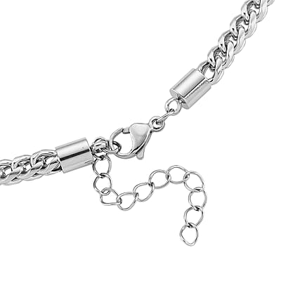 Criss Cross Chain Necklace in Stainless Steel (18-20 Inches)