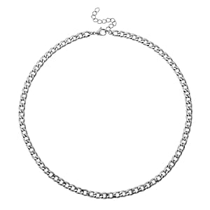 Cuban Classic Luxe Chain Necklace in Stainless Steel 18-20 Inches