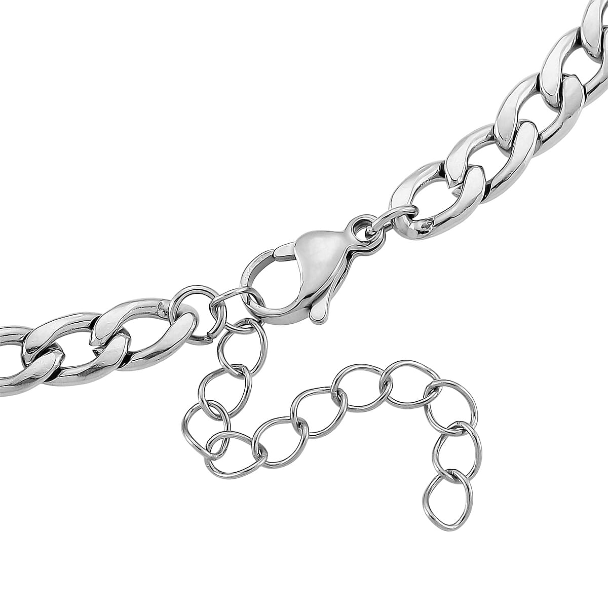 Cuban Classic Luxe Chain Necklace in Stainless Steel 18-20 Inches image number 4