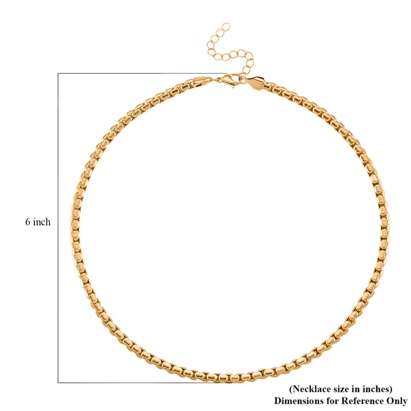 Fancy Link Chain Necklace in ION Plated YG Stainless Steel 18-20 Inches