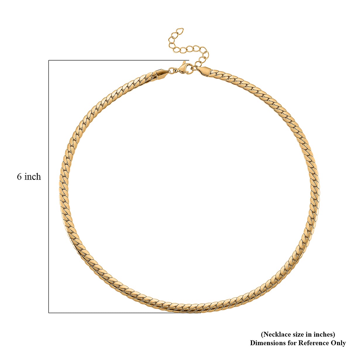 Flat Cuban Link Chain Necklace in ION Plated YG Stainless Steel 18-20 Inches image number 5
