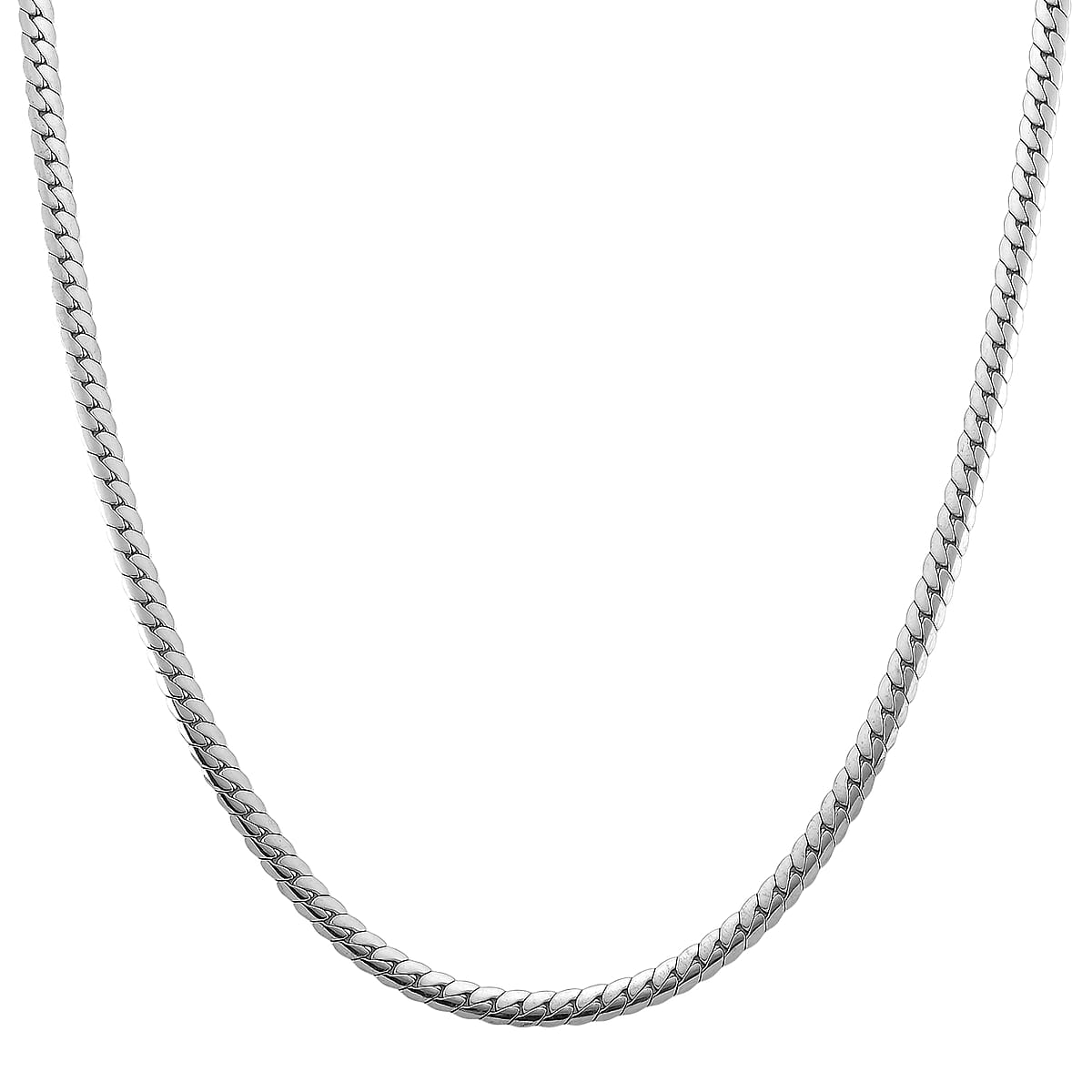 Flat Cuban Link Chain Necklace in Stainless Steel 18-20 Inches image number 0