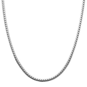 Flat Cuban Link Chain Necklace in Stainless Steel 18-20 Inches