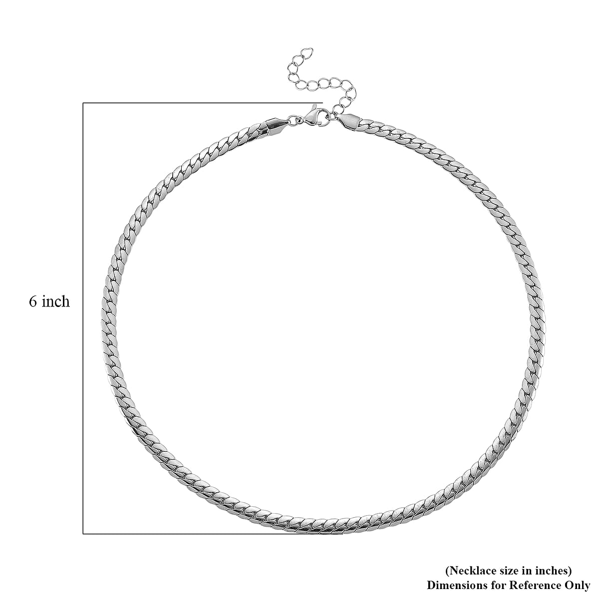Flat Cuban Link Chain Necklace in Stainless Steel 18-20 Inches image number 5