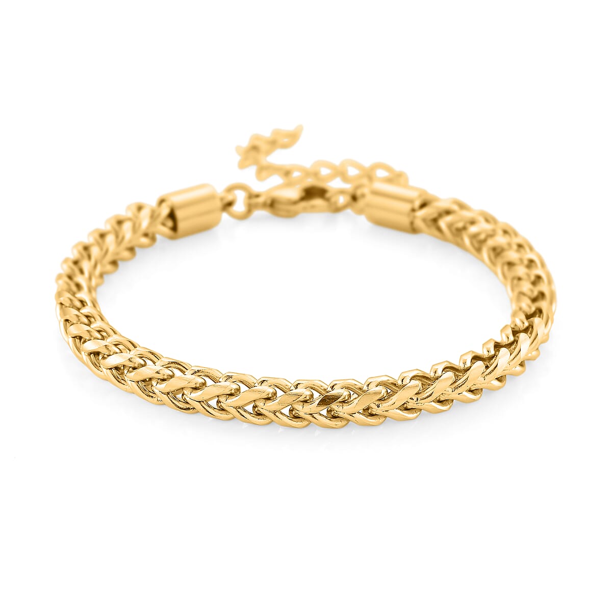 Criss Cross Chain Bracelet in ION Plated YG Stainless Steel (7-9In) image number 0