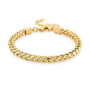 Criss Cross Chain Bracelet in ION Plated YG Stainless Steel (7-9In)