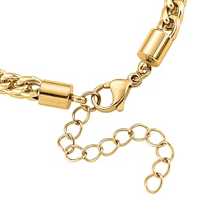 Criss Cross Chain Bracelet in ION Plated YG Stainless Steel (7-9 Inches)