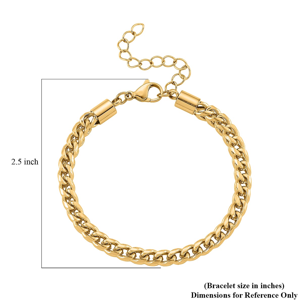 Criss Cross Chain Bracelet in ION Plated YG Stainless Steel (7-9In) image number 4