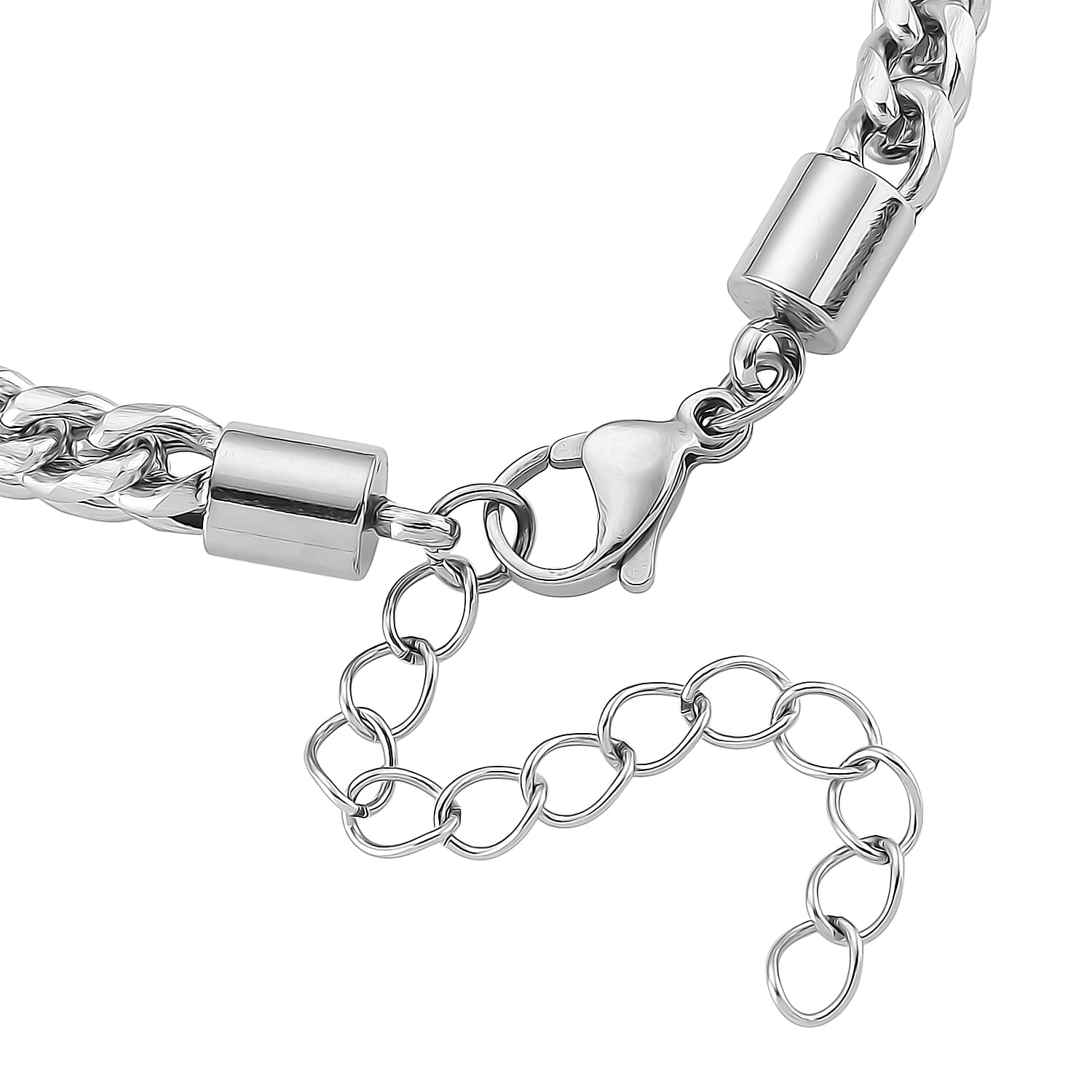 Criss Cross Chain Bracelet in Stainless Steel (7-9 Inches)